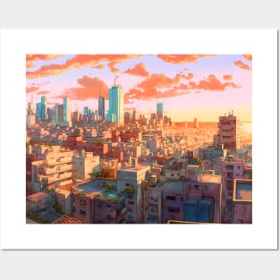 Anime Tel Aviv A Dynamic Anime Inspired Cityscape Posters and Art